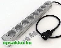 DI-STRIP Compact 8-as rackbe is szerelhető C20 - Schuko elosztósáv